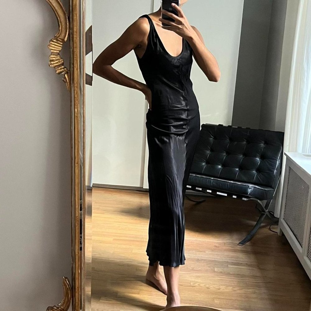 Zara Black Slip Maxi Dress